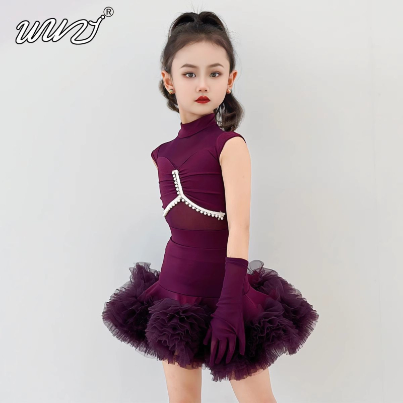 Φόρεμα λατιν χορού για κορίτσια, Άνοιξη 2025, TR ύφασμα (PVC ≤30%; Κινέζικος στυλ; Λογοτεχνικό ρετρό)