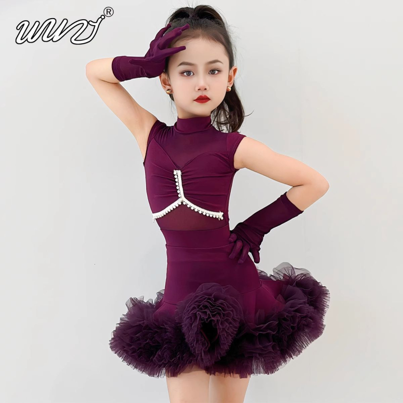 Φόρεμα λατιν χορού για κορίτσια, Άνοιξη 2025, TR ύφασμα (PVC ≤30%; Κινέζικος στυλ; Λογοτεχνικό ρετρό)