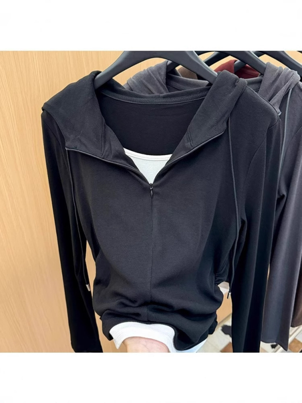 Modal majica s kapuljom, dugi rukavi, preppy stil, obična duljina 50–65 cm, 95% modal
