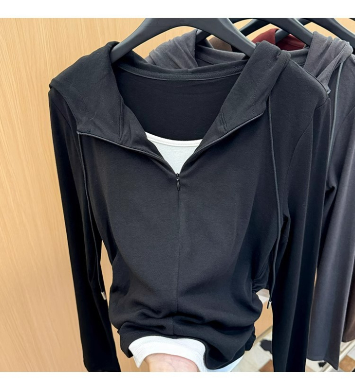 Modal majica s kapuljom, dugi rukavi, preppy stil, obična duljina 50–65 cm, 95% modal