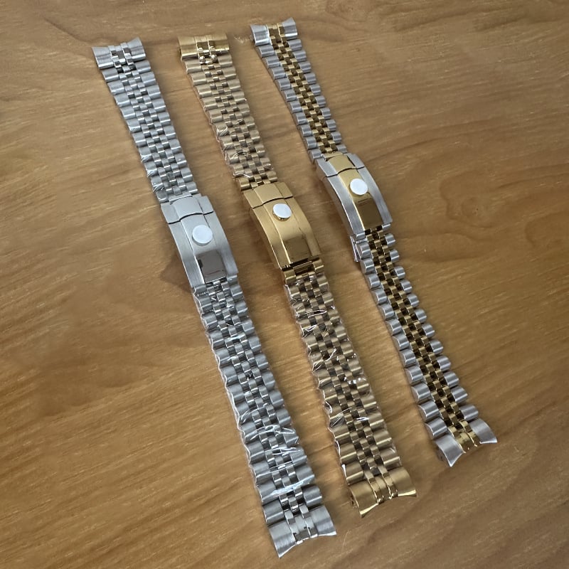Narukvica za sat od nehrđajućeg čelika kompatibilna s Rolexom, s čvrstim zakrivljenim spojnicama za Datejust/Oyster Perpetual