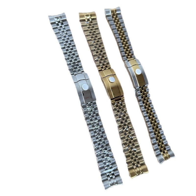 Narukvica za sat od nehrđajućeg čelika kompatibilna s Rolexom, s čvrstim zakrivljenim spojnicama za Datejust/Oyster Perpetual