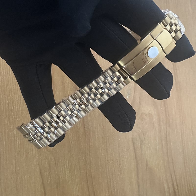 Narukvica za sat od nehrđajućeg čelika kompatibilna s Rolexom, s čvrstim zakrivljenim spojnicama za Datejust/Oyster Perpetual