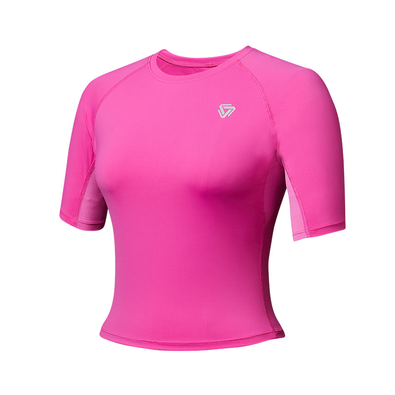 Tricou cu mânecă scurtă Slim Fit, material Spandex, model Stripe/Check, guler U dublu