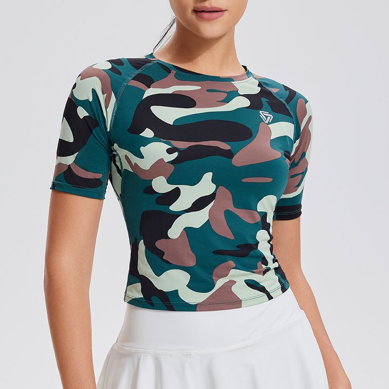 Tricou cu mânecă scurtă Slim Fit, material Spandex, model Stripe/Check, guler U dublu