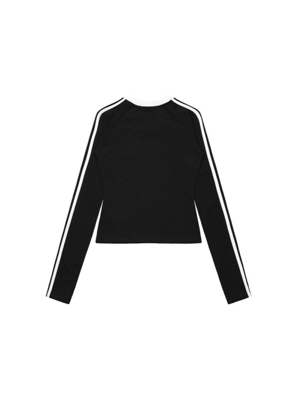 Ženska T-majica s dugim rukavima, slim fit, V-izrez — pamuk s elastanom (95% pamuka)