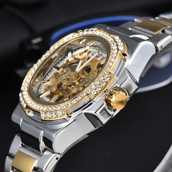 LONGLUX Automatski Mehanički Sat – Brojčanik od Kamena, Unisex, Kaiš od Nehrđajućeg Čelika, Kućište u obliku bačve, 41 mm