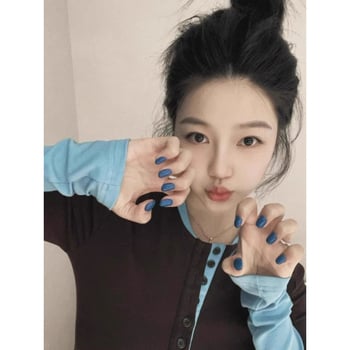 Pamut hosszú ujjú, slim-fit felső, kerek nyakú, kötött kivitel, koreai stílus