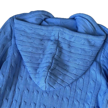 Kardigan s kapuljom i zatvaračem, pamuk-spandeks smjesa, životinjski uzorak, izšivanje, retro stil