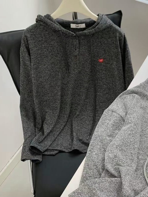 Ženska majica s kapuljom u korejskom stilu, mekani bruširani materijal, motiv srca, slobodan kroj, casual top