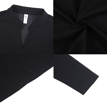 Vyriski ilgų rankovių marškinėliai su V formos kaklu — lengvas Poliesterio audinys, be lyginimo, pavasaris ir ruduo, kasdienis verslo stilius