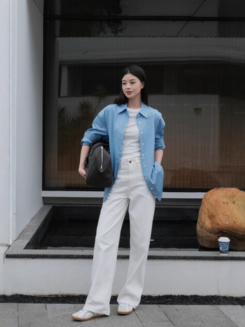 Μακρυμάνικο πουκάμισο από βαμβάκι με polo γιακά, 95% βαμβάκι, βασικό αστικό στυλ