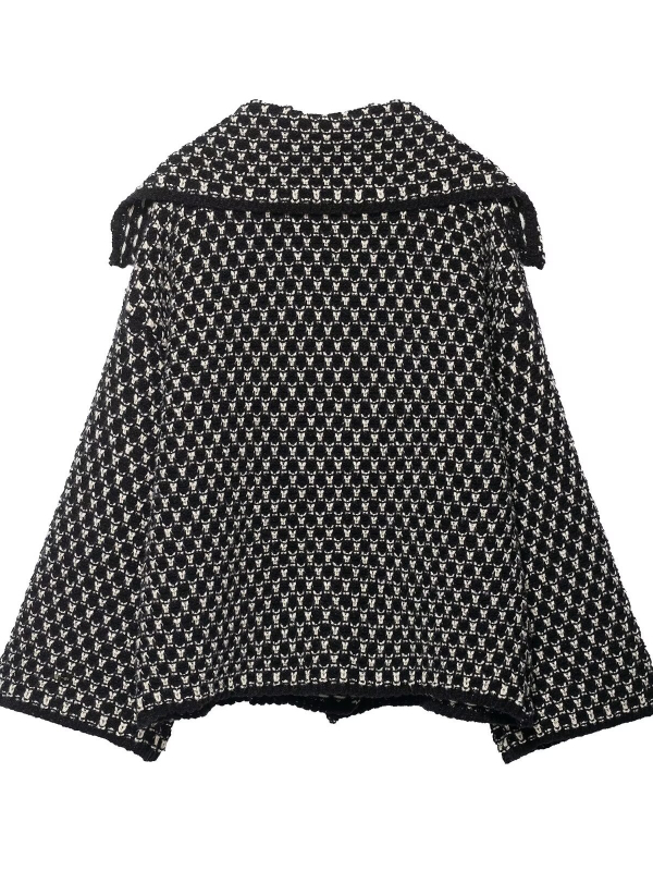 Kardigan s kariranim uzorkom, veliki ovratnik, jednostruko kopčanje, slobodan kroj, dugi rukavi, uobičajena duljina (50-65 cm)