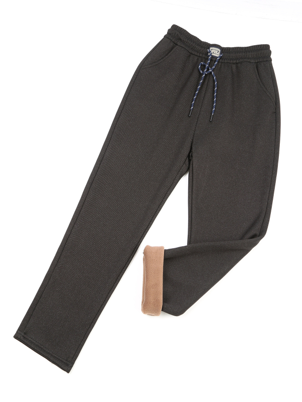 Τζιν γυναικών με επένδυση φλις — υψηλή μέση, ελαστική μέση, παχιά ευθεία γραμμή παντελονιού