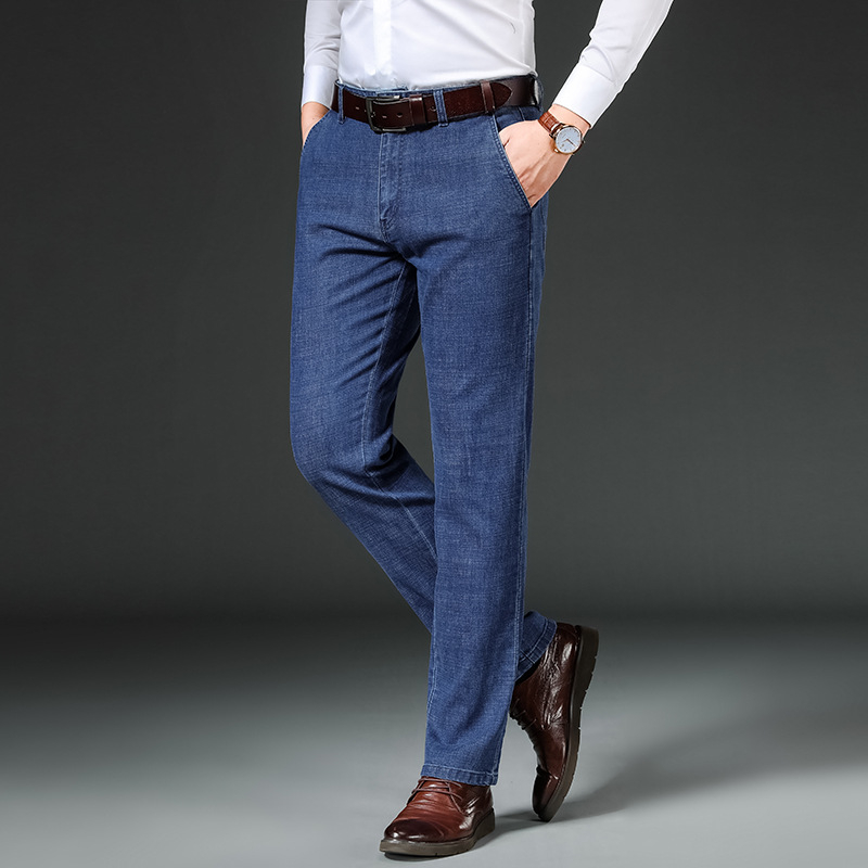 Traperice ravnog kroja, srednji pojas, zatvarač, pamuk denim s mikroelastičnošću