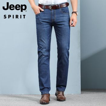 JEEP SPIRIT muške straight traperice, srednja talija, zip, pamuk-poliester smjesa 67.2% pamuk / 31.5% poliester / 1.3% elastan, za sve sezone