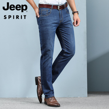 JEEP SPIRIT muške straight traperice, srednja talija, zip, pamuk-poliester smjesa 67.2% pamuk / 31.5% poliester / 1.3% elastan, za sve sezone