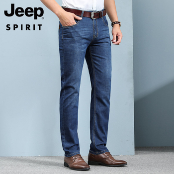 JEEP SPIRIT muške straight traperice, srednja talija, zip, pamuk-poliester smjesa 67.2% pamuk / 31.5% poliester / 1.3% elastan, za sve sezone