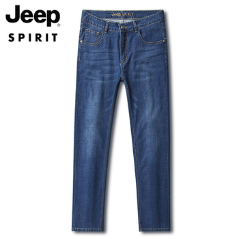 JEEP SPIRIT muške straight traperice, srednja talija, zip, pamuk-poliester smjesa 67.2% pamuk / 31.5% poliester / 1.3% elastan, za sve sezone