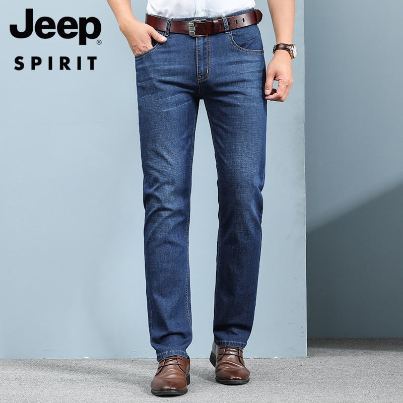 JEEP SPIRIT muške straight traperice, srednja talija, zip, pamuk-poliester smjesa 67.2% pamuk / 31.5% poliester / 1.3% elastan, za sve sezone