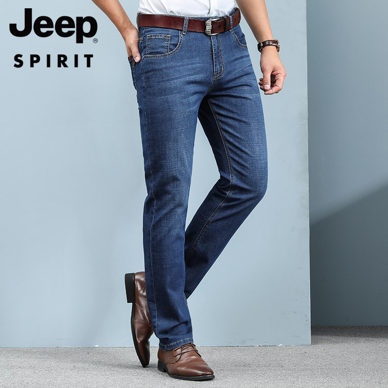 JEEP SPIRIT muške straight traperice, srednja talija, zip, pamuk-poliester smjesa 67.2% pamuk / 31.5% poliester / 1.3% elastan, za sve sezone