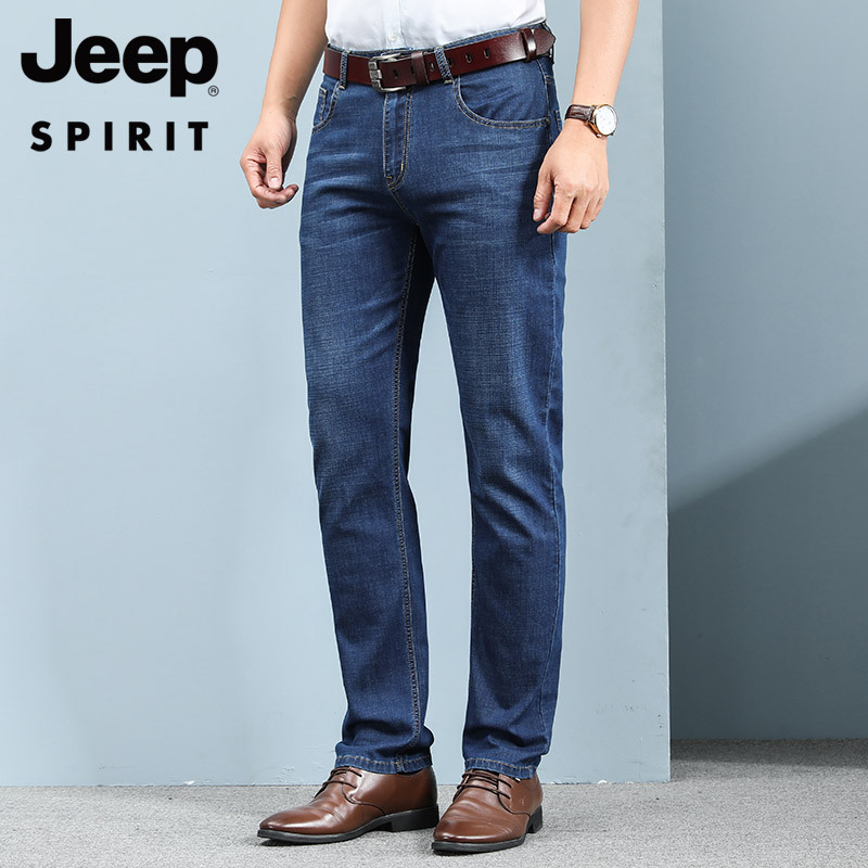 JEEP SPIRIT muške straight traperice, srednja talija, zip, pamuk-poliester smjesa 67.2% pamuk / 31.5% poliester / 1.3% elastan, za sve sezone