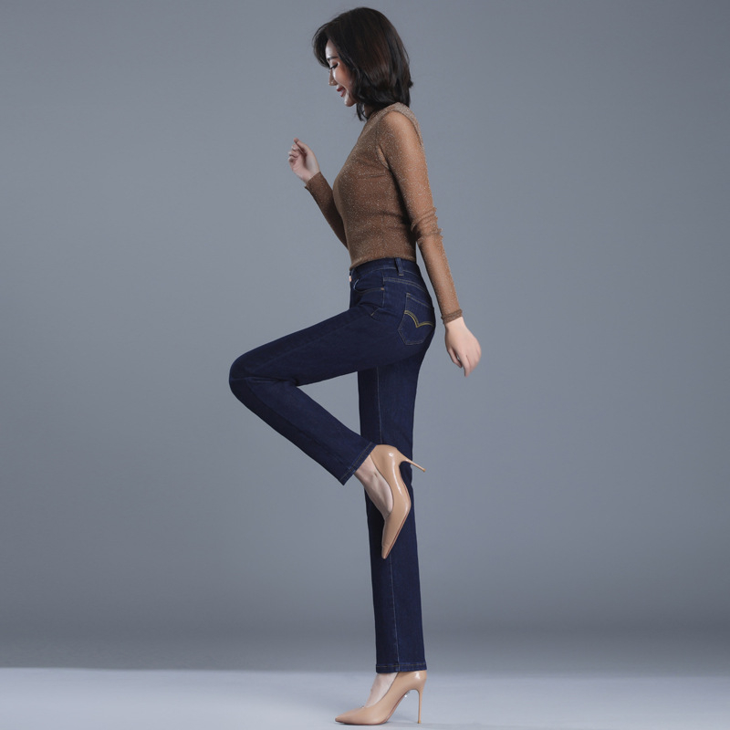 Yichun γυναικείοι τζιν με ψηλόμεσο και ίσια γραμμή, βαμβάκι 50–70%, Mercerized, Φθινόπωρο 2025