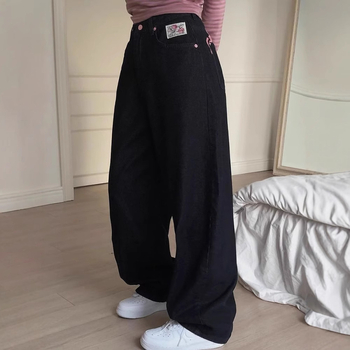 Traperice visokim strukom, ravne nogavice, pamuk s elastanom 50-70% spandex