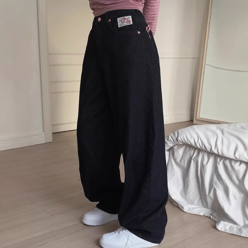 Traperice visokim strukom, ravne nogavice, pamuk s elastanom 50-70% spandex