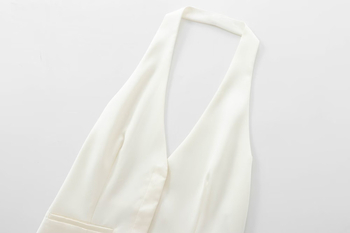Ženski halter vrh s otvorenim leđima – poliester 30–50%, jesen 2024, gradski stil