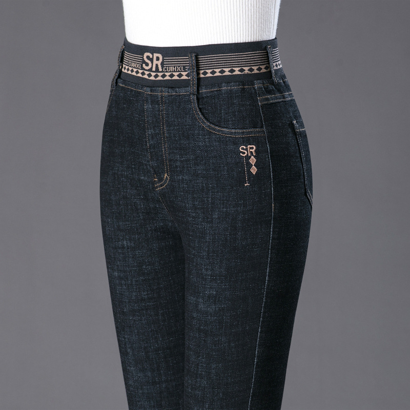 Cymbal γυναικείνα τζιν από ντένιμ, ψηλόμεσα- ίσια γραμμή, 70–80% βαμβάκι, υψηλή ελαστικότητα, φινίρισμα χωρίς σιδέρωμα