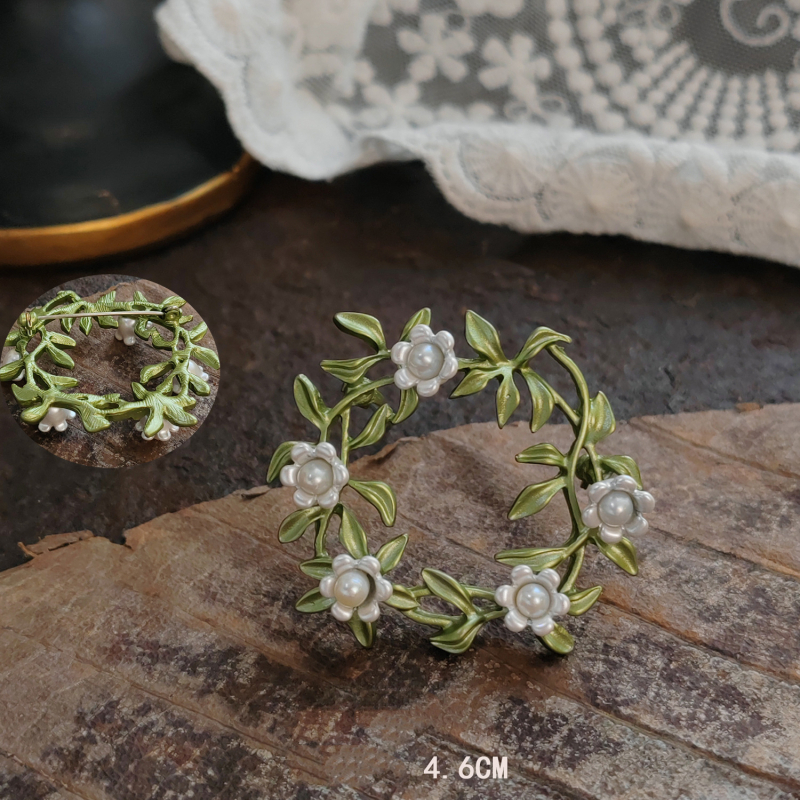 Vintag Broš lillivallei motīva, tsingi sulam, emaɪl leht, retro-stiil, meenutuseks või kingituseks, unisex