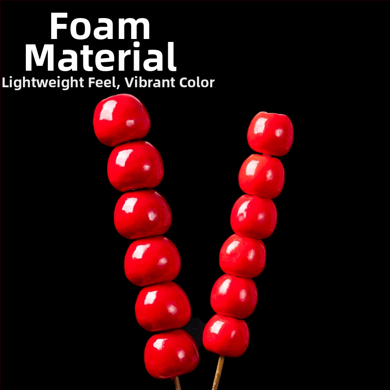 Scēnu rekvizīts: simulētie augļi uz irbulīšiem — Wengui, sērija Fruit skewers, materiāls Bubble, pielāgošana iespējama, tips: simulētie augļi