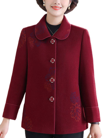 Ženski vuneni kaput za zimu 2024, stil princeze, dugi rukavi, 50–70% vuna