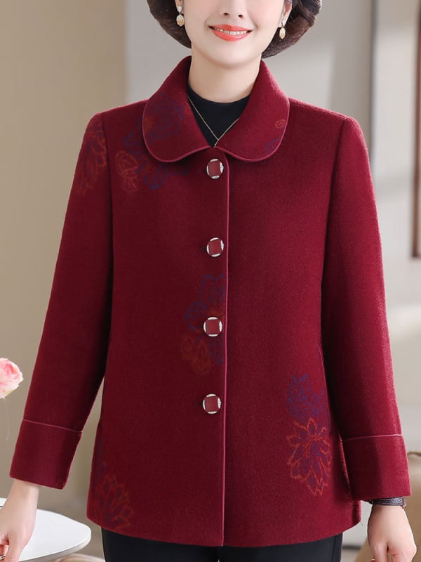 Ženski vuneni kaput za zimu 2024, stil princeze, dugi rukavi, 50–70% vuna