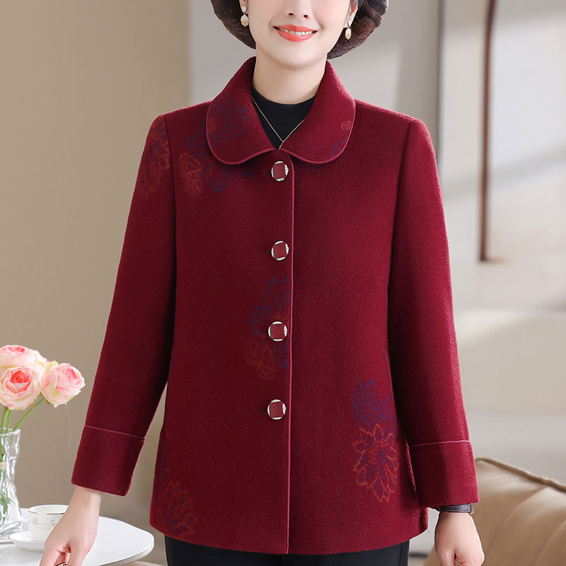 Ženski vuneni kaput za zimu 2024, stil princeze, dugi rukavi, 50–70% vuna