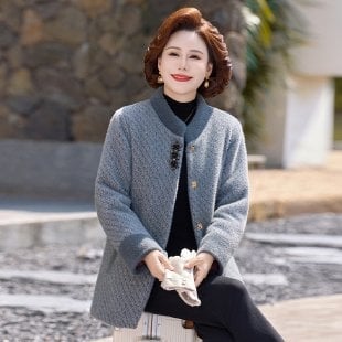 Kaput od chenillea sa kragnom od krzna, srednja duljina, dugi rukavi, mješavina spandexa, Zima 2025