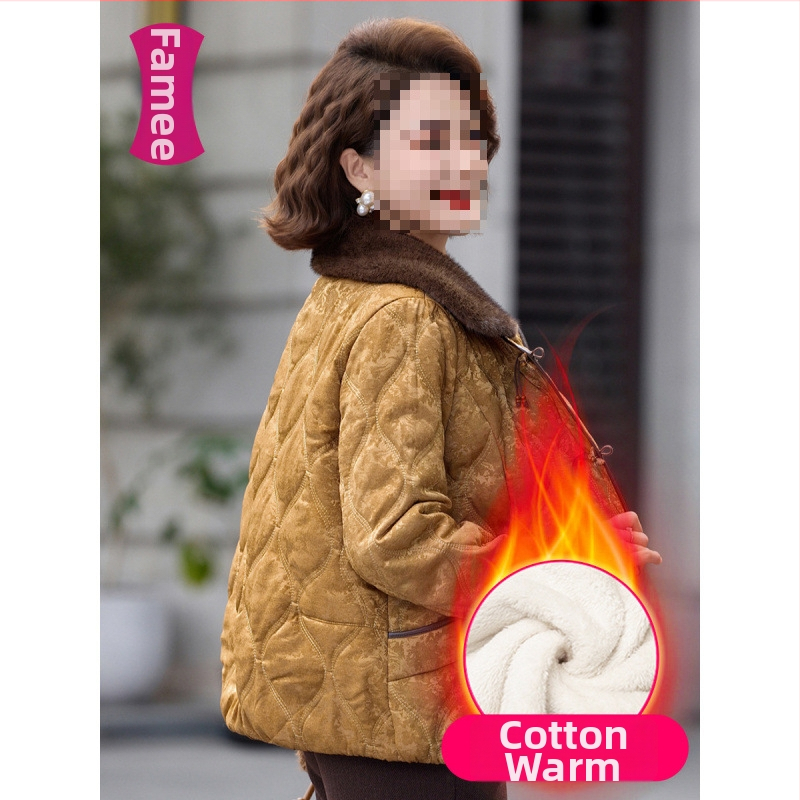 Женско палто с флорален принт от полиестер и спандекс, цип, яка с изкуствен косъм, свободна кройка, средна дебелина