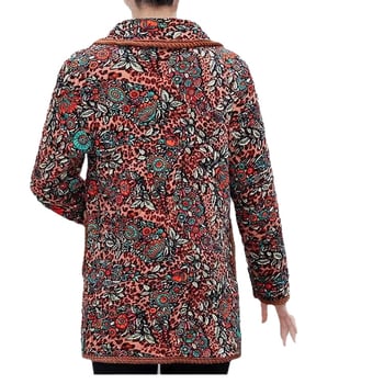 Дамско зимно палто с памучен пълнеж, подплатено с флис, свободен силует, планка с един ред копчета, дължина 50–65 см.