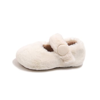 Dječje papuče s Velcro, baršunasto gornjište, jedne boje, uzrast 1–6 godina, stil princeze