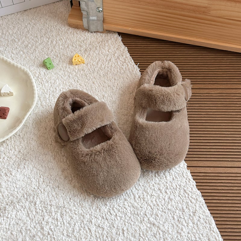 Dječje papuče s Velcro, baršunasto gornjište, jedne boje, uzrast 1–6 godina, stil princeze