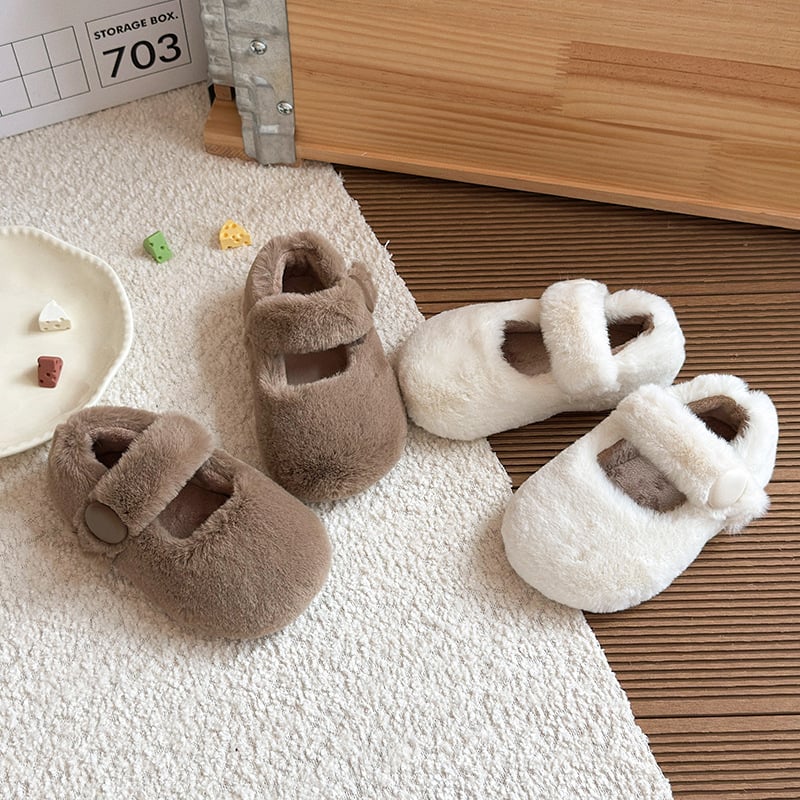 Dječje papuče s Velcro, baršunasto gornjište, jedne boje, uzrast 1–6 godina, stil princeze