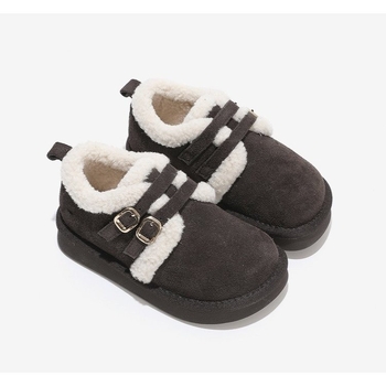 Παιδικά βαμβακερά μποτάκια με επένδυση φλίς για τον χειμώνα (Ηλικίες: 4–12 ετών; Υλικό επάνω: Super fiber; Επένδυση: φλίς; Κλείσιμο: Velcro; Σόλα: καουτσούκ)