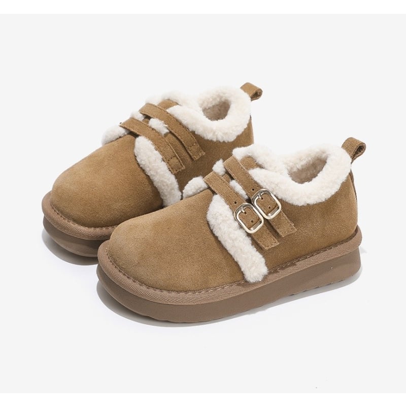 Παιδικά βαμβακερά μποτάκια με επένδυση φλίς για τον χειμώνα (Ηλικίες: 4–12 ετών; Υλικό επάνω: Super fiber; Επένδυση: φλίς; Κλείσιμο: Velcro; Σόλα: καουτσούκ)