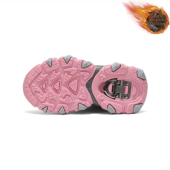 Uxke dječje zimske tenisice za trčanje — vodootporne, tople, gornji dio od umjetne kože, EVA potplat, zatvaranje rotirajućim gumbom