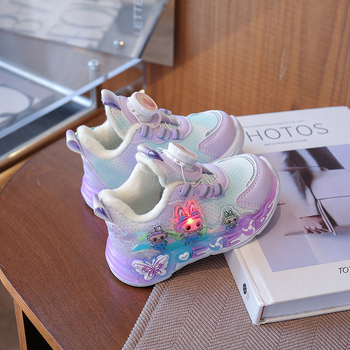 Παιδικά παπούτσια για κορίτσια με cartoon σχέδιο, συνθετικό δέρμα επάνω, σόλα EVA, κλείσιμο με περιστρεφόμαστε κουμπί, για ηλικίες 1–6 ετών