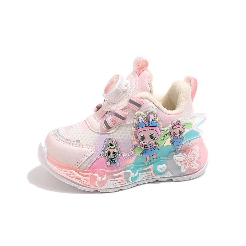 Παιδικά παπούτσια για κορίτσια με cartoon σχέδιο, συνθετικό δέρμα επάνω, σόλα EVA, κλείσιμο με περιστρεφόμαστε κουμπί, για ηλικίες 1–6 ετών