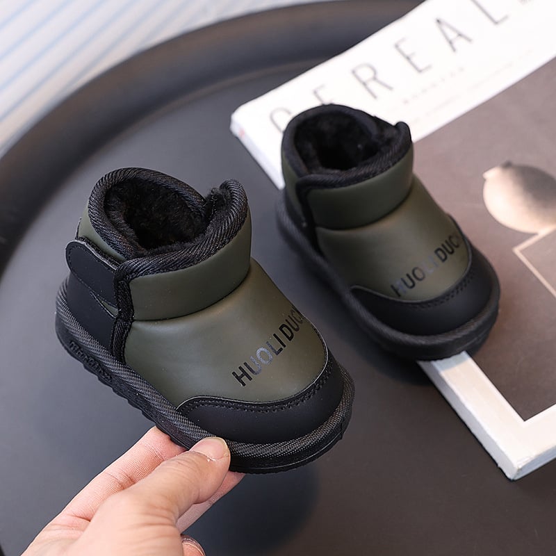 Unisex gležnjače za djecu, podstavljene fleeceom, gornji dio od sintetičke kože, britanski stil, uzrast 1–6 godina