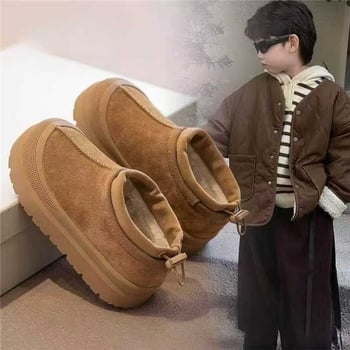 Dječje gležnjače od velura Kandi Cat, zima 2025, podstava od fleecea, protuklizna potplata, za uzrast 1–3, 4–6 i 7–12 godina