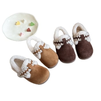 Dječje zimske čizme od velura sa Velcro kopčanjem, gumeni potplat, jednobojne, zima 2025, za dob 1–16 godina